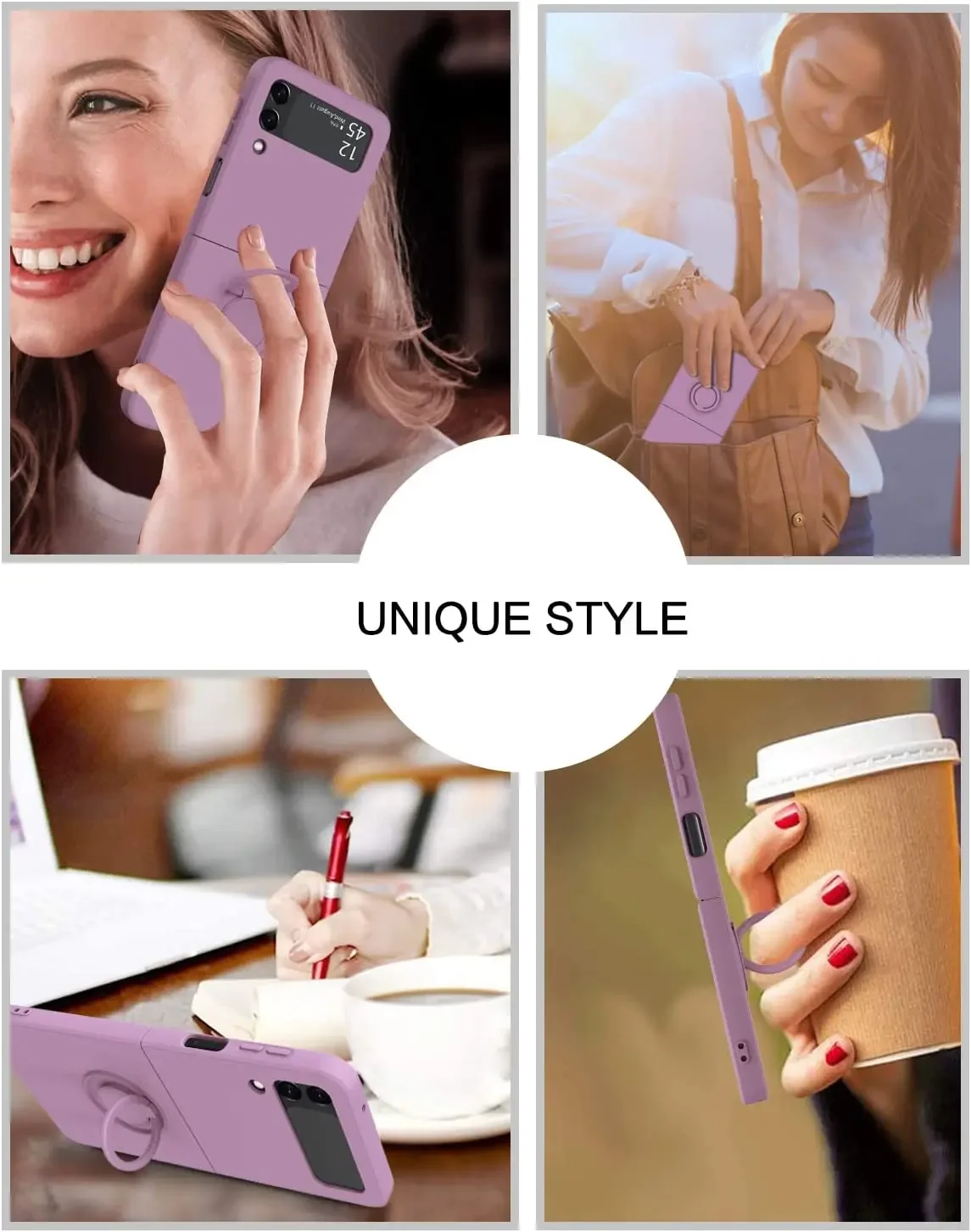 Luxurious Magnetic Ring Stand Silicone Phone Case with Bracket Skin Feel