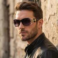 Nouvelles lunettes de soleil polarisantes enveloppantes en métal diamanté brillant, style vintage, tendance personnalisée, dentelle ajourée 2