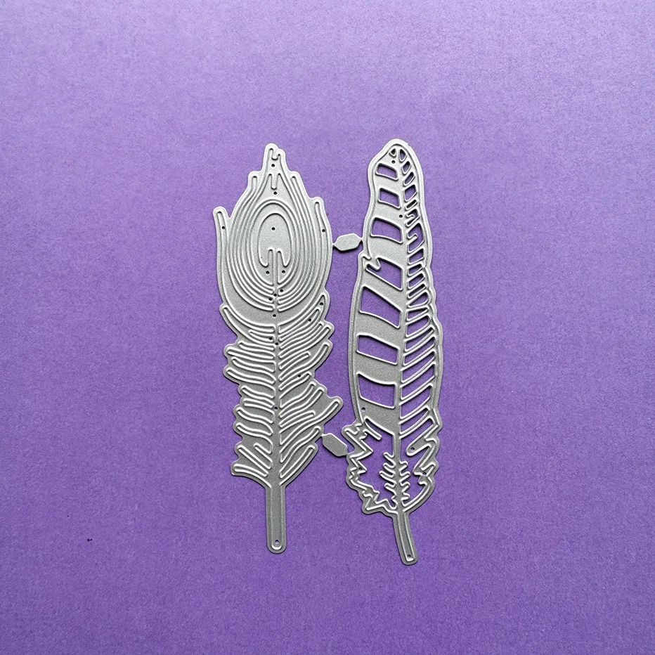 

Two feathers Scrapbooking Cutting Dies Yiwu stock clearance DIY Paper gift Card Making metal craft Album