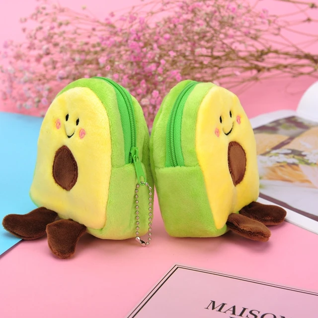 De confianza franja perderse Cartera encantadora con forma de aguacate y fruta, monedero de aguacate de  peluche, bolsa de cambio de juguete con cremallera para lápiz labial,  Cables para auriculares _ - AliExpress Mobile