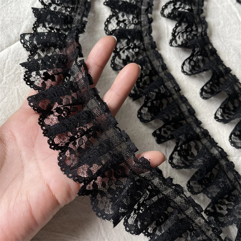 4CM Wide Non Elastic Tulle Ruffle Lace Trim 1 Yard for Fringe Wedding Dress Fabric Sewing Accessories Supplies Material Lace Fabric Lace Sewing Accessories Lace Sewing Supplies Lace Accessories Lace Garment Accessories Clothing Craft Accessories