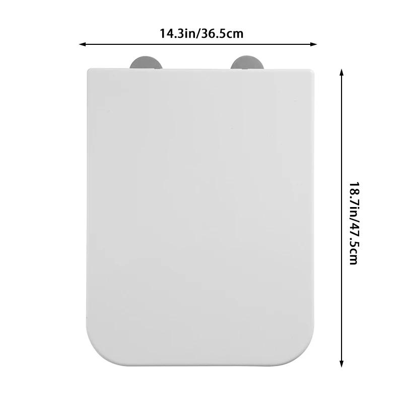 Square Toilet Seat and Cover Soft Close White Rectangular Loo Lid Quick Release Heavy Duty Easy To Clean Bathroom Lid