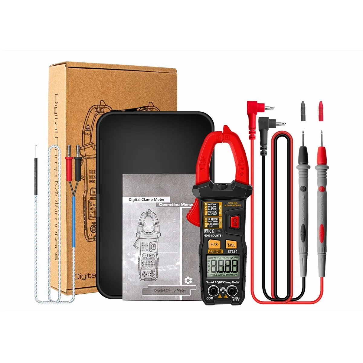 ANENG ST194 ST193 6000 Counts Digital multimeter Clamp Meter AC/DC Voltmeter Amp Meter True RMS Current Tester NCV Universal