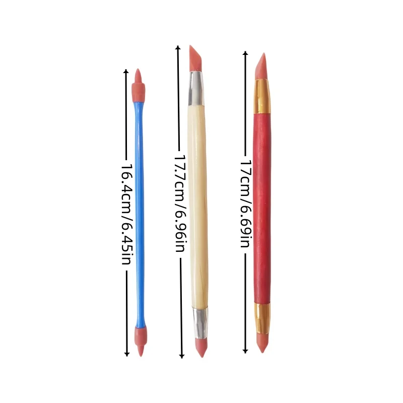 Clay Tools Double Head Silicone Pen 3 Sets Sculpture Rubber Pen Pottery Clay Sculpture DIY Tools polymer clay tools,clay sculpting tools,pottery sculpting tools,clay craft tool