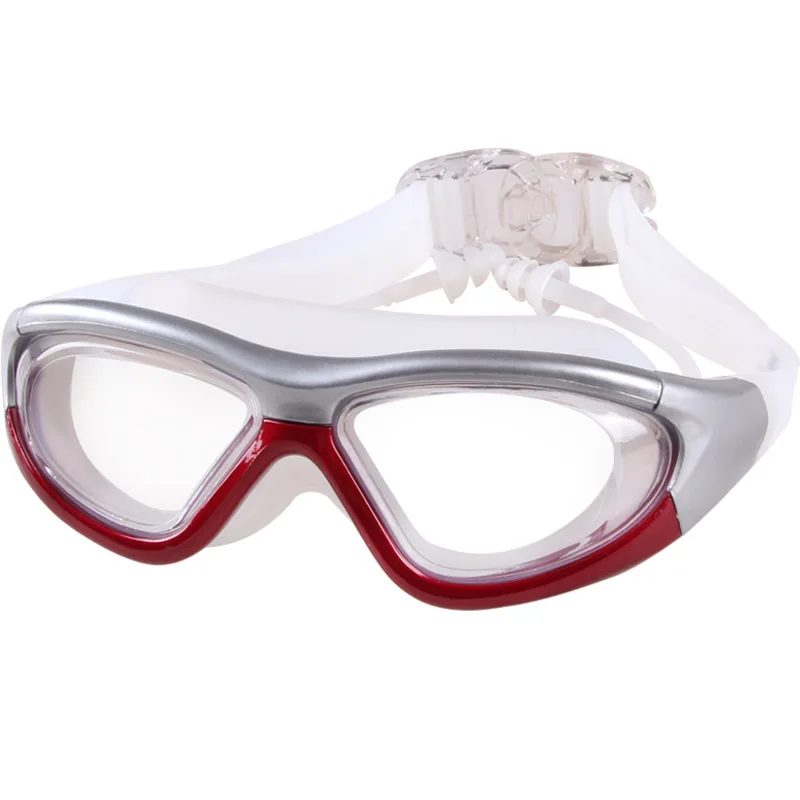 - 2 To-9 Myopia Swim Goggles Men Women Large Frame HD Transparent Anti-fog Swimming Glasses With Earplug Optical Swim Eyewear