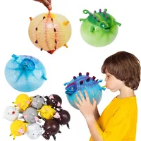 3PCS Kids Funny Dinosaur Animals Inflate Vent Balls Toy Squeeze Soft Ball Balloon Outdoors Party Sports Cute Funny Games Gift 1