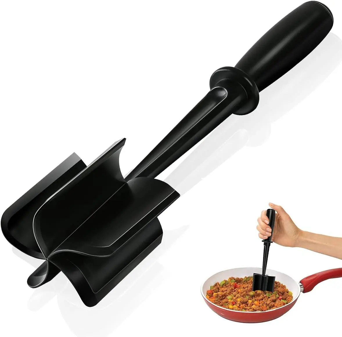 Kitchen Meat Chopper Ground Beef Masher Utensil Heat Resistant Non-Stick Hamburger Choppe Potato Masher Tool Kitchen Gadgets meat grinder