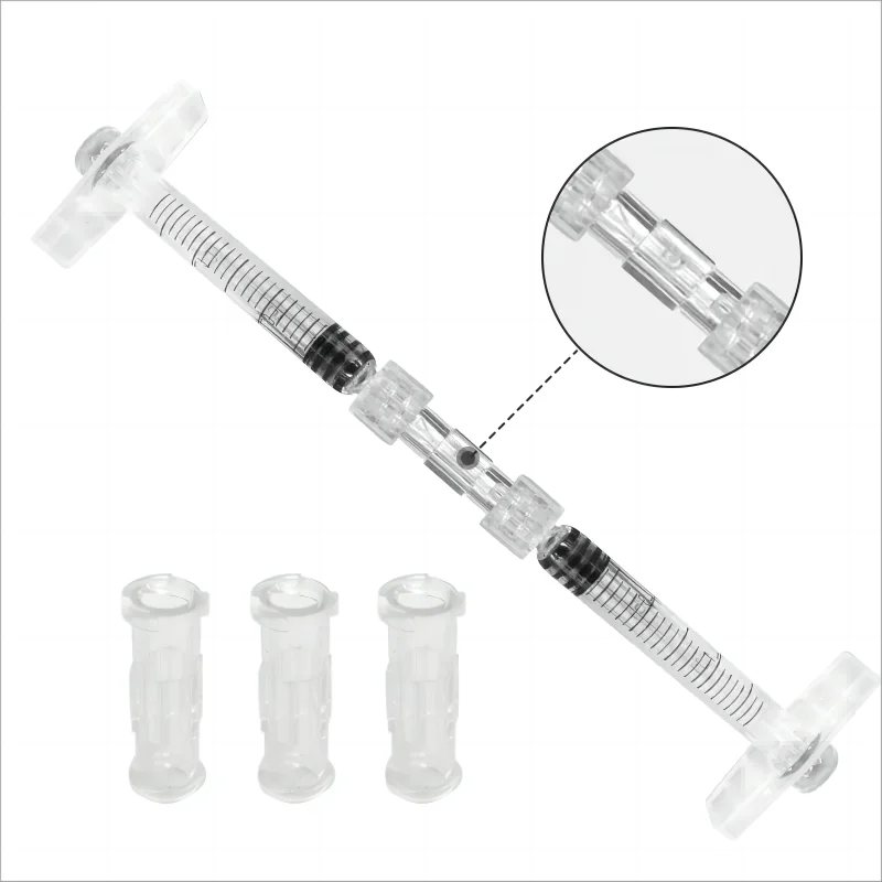 100pcs/lot Double Helix Sterile Luer Lock Adapter Leak Proof Transparent Plastic Syringe Connector Disposable Sterile Luer Lock