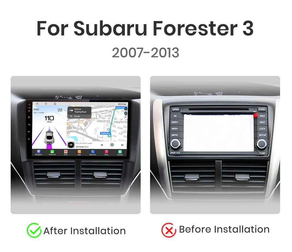 Junsun Qualcomm chip 8-Core Android13 Auto Radio Für Subaru Forester 3 SH Impreza 2007-2013 Drahtlose CarPlay autoradio Multimedia – Detail 4