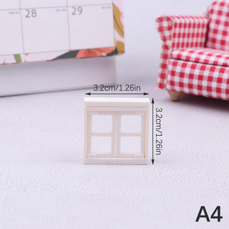 1/12 casa delle bambole Villa porte e finestre in plastica Mini casa finestra cornice modello decorazione casa delle bambole fai da te accessori in miniatura  26