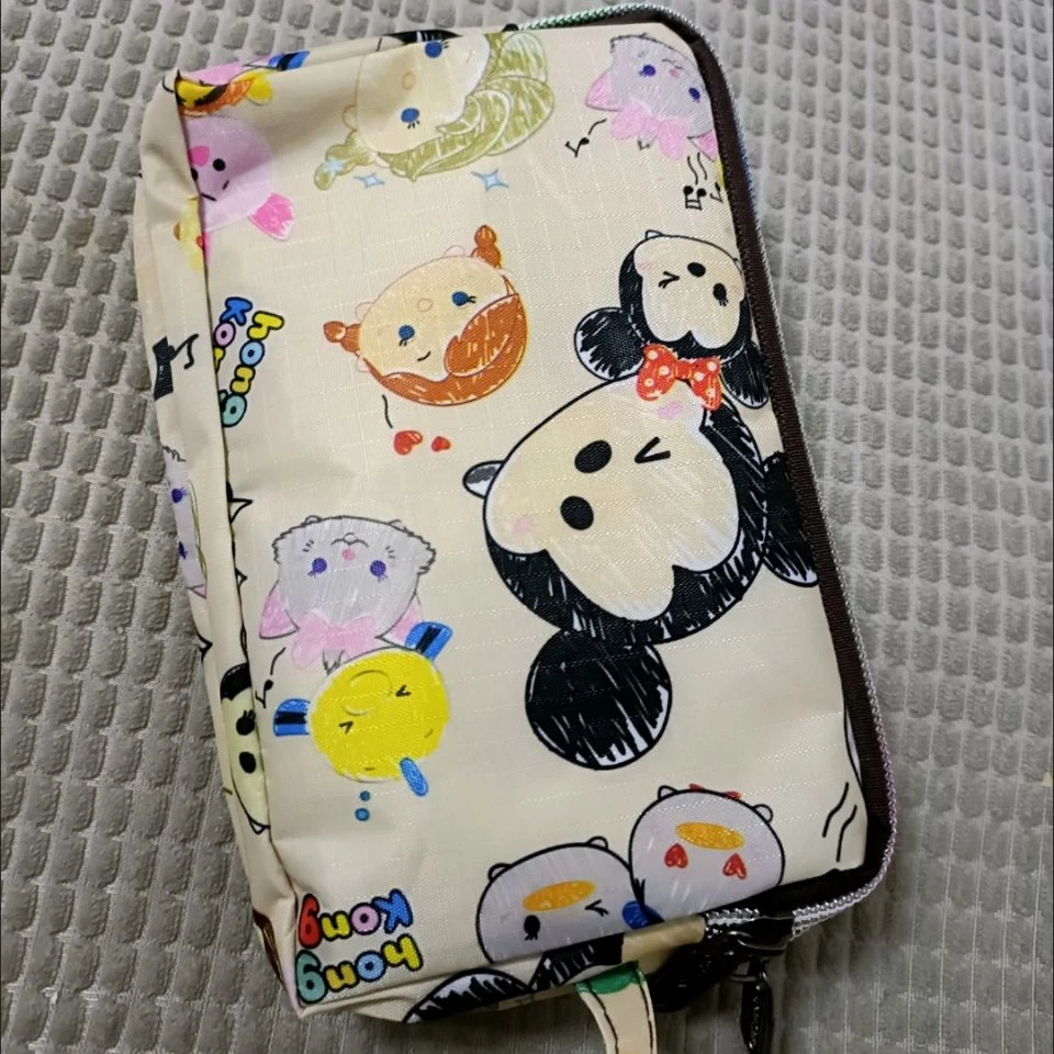 

Fashion Mickey Mouse Print Mobile Phone Bag Double Layer Large Capacity Horizontal Purse Hold Bag Women's Advanced Sense Gift