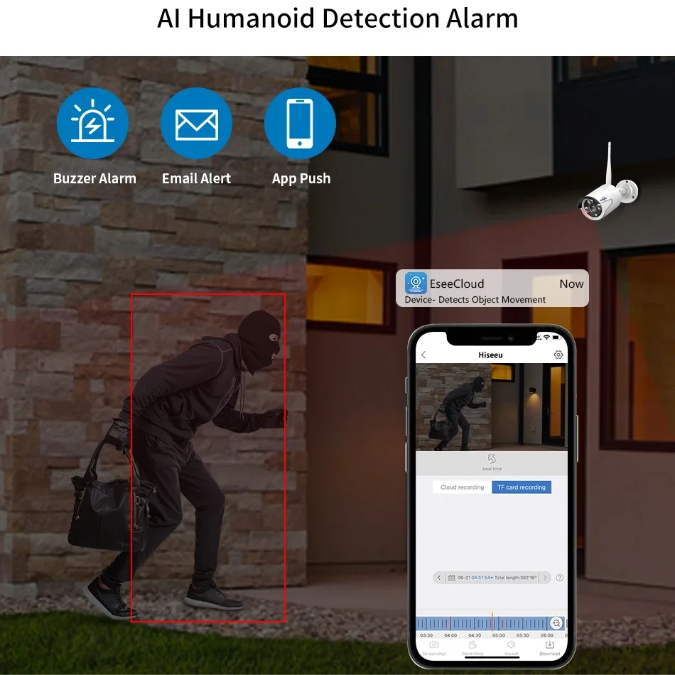 طقم كاميرا أمان لاسلكية Hiseeu ، كاميرا IP خارجية...