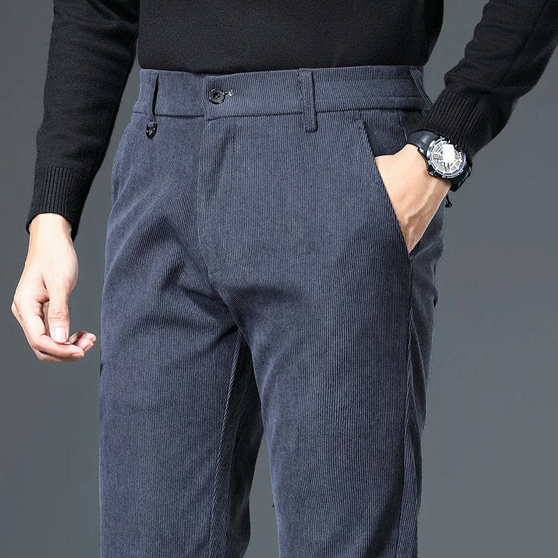 Men's Autumn Winter Solid High Waisted Button Zipper Pockets Casual Wide Leg Vacation Trousers Fashion Loose Office Lady Pants