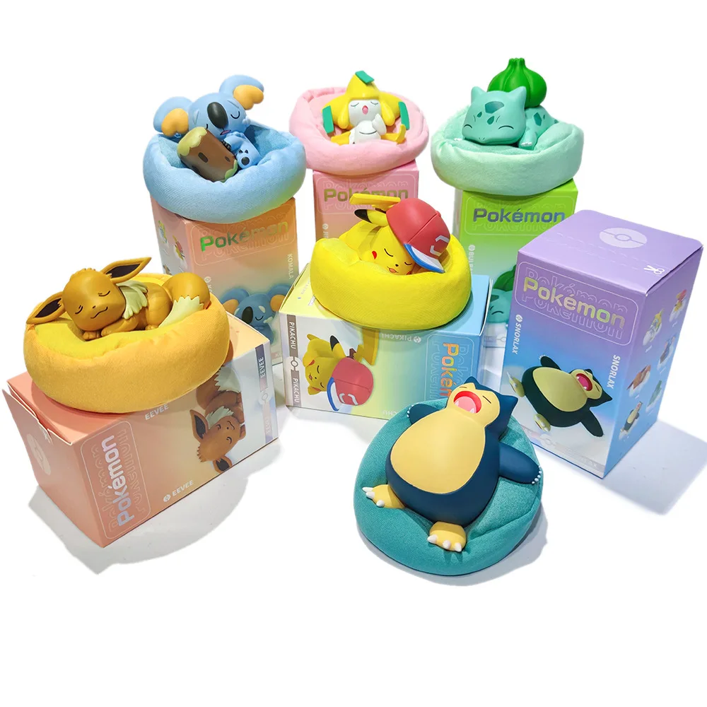 Pokemon Starry Dream Series Sleeping Mini Creative Action Figures 5-7CM Pikachu Eevee Komala Bulbasaur Snorlax Model Kids Toys