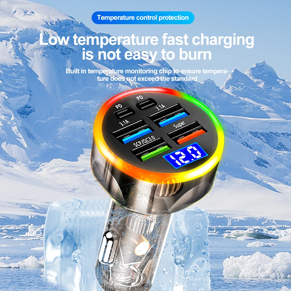 USB Car Charger Type C Quick Charge 3.0 Fast Charging Phone Adapter For iPhone 15 Xiaomi 15 Samsung
