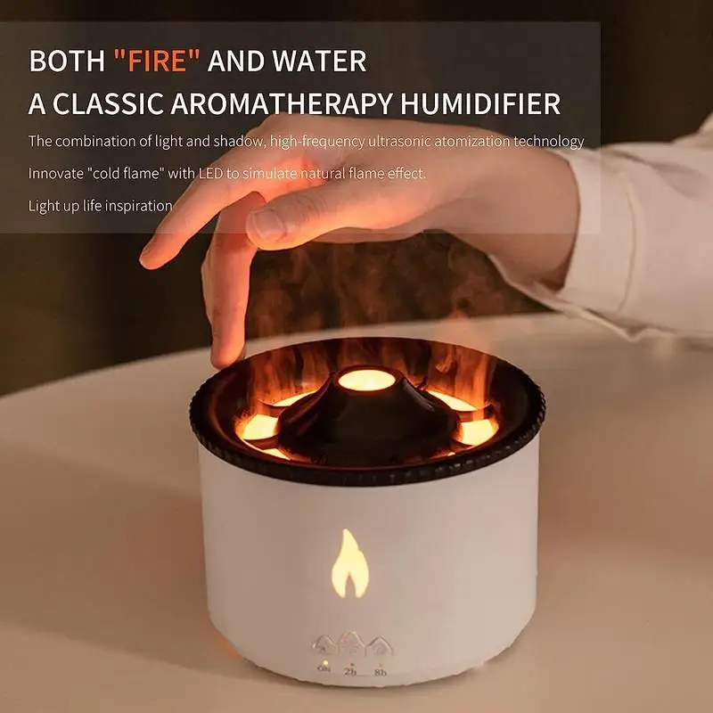 Portable  Diffuser, 1 Piece 360ML Air Humidifier with Cute Smoke Ring Night Light Lamp, Desktop Fragrance Diffuser, Essential 6