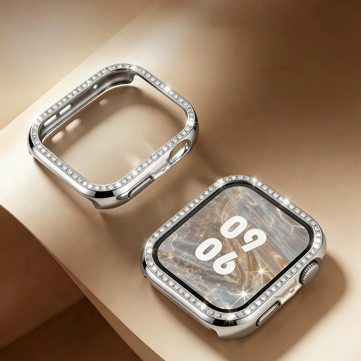 Shiny Diamond Bling Protective Cover for Women - Hard PC Bumper Frame for Smartwatches