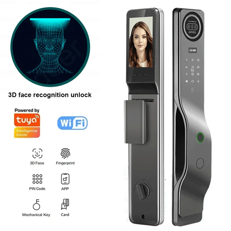 Tuya APP Facial Recognition Intelligent Lock Home Anti-theft Door Fingerprint Lock Electronic Lock Password Lock Front Door