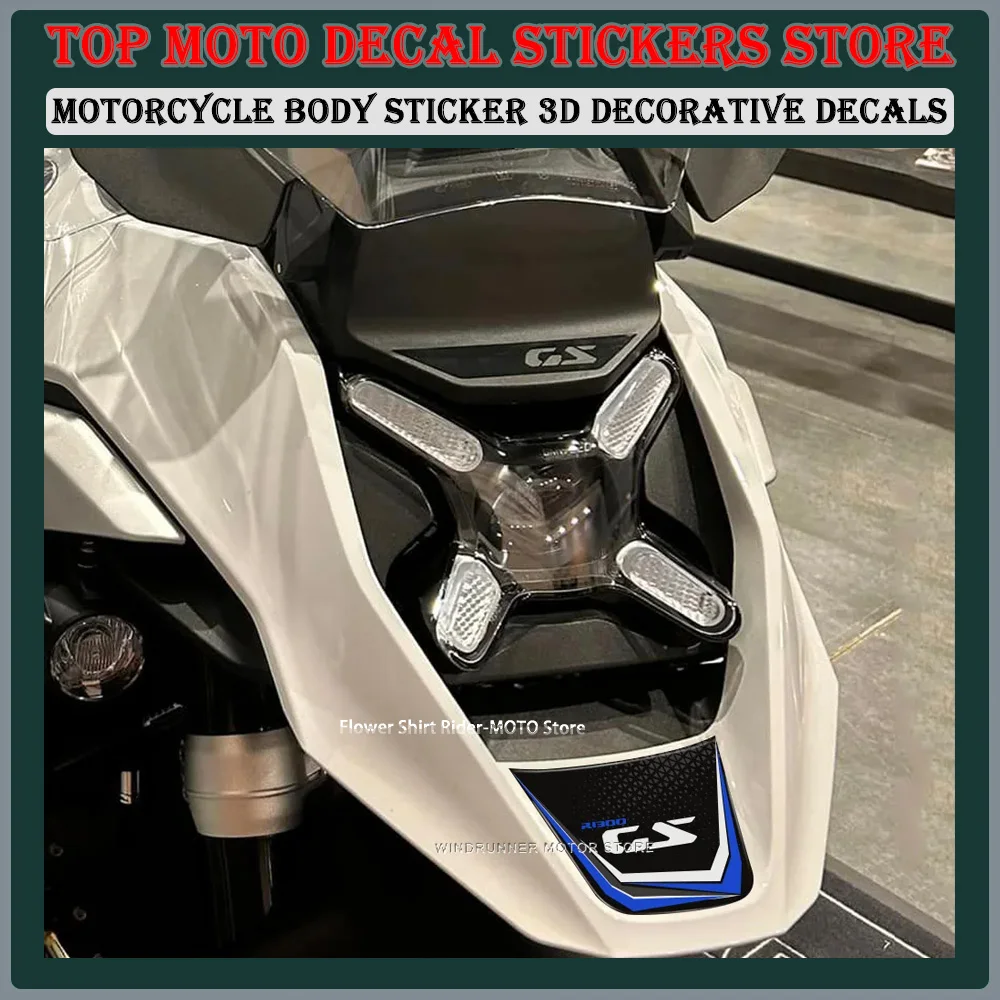 For BMW R1300GS R 1300 GS Motorcycle Accessories 3D Gel Resin Sticker Front Mouth Cover Anti-Scratch Waterproof Decal