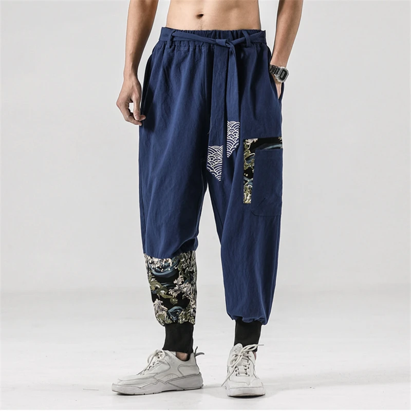 Plus Size 5XL Men Kimono Pants Casual Kung Fu Harem Pants Man Joggers  Japanese Streetwear Linen Baggy Trousers - AliExpress