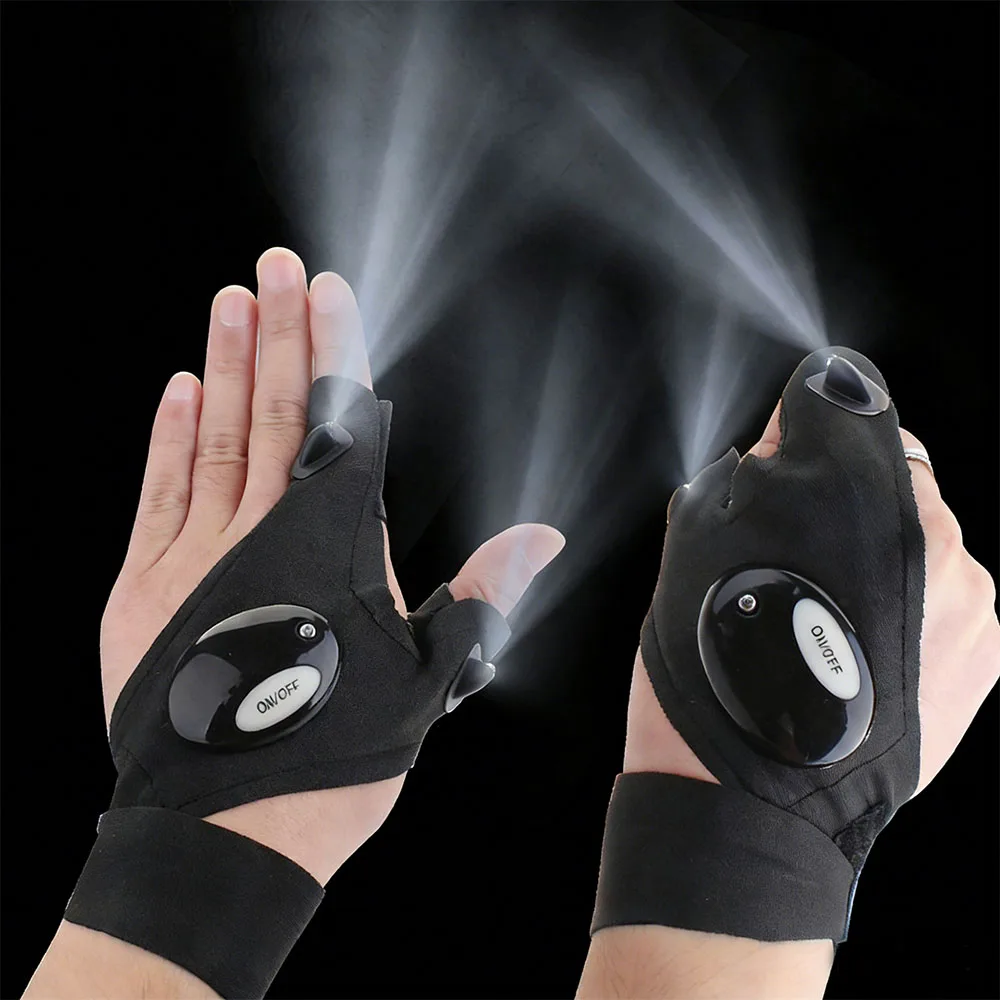 Fishing Equipment Accessories Glove Led Fingerless Light Fingers Mittens Apparel Cycling Gloves Lights