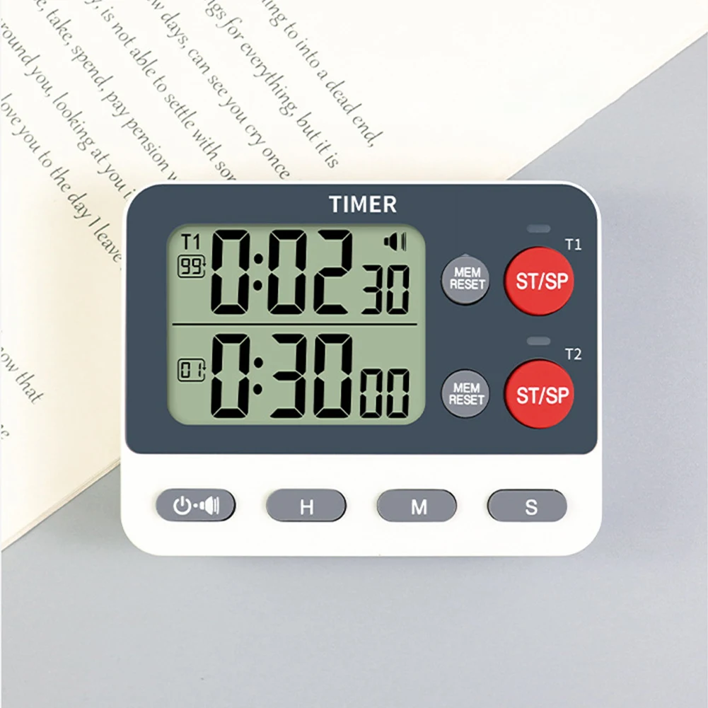 Enhanced Dual Digital Multifunction Timer with Memory Function - Portable Count Up/Down Timer