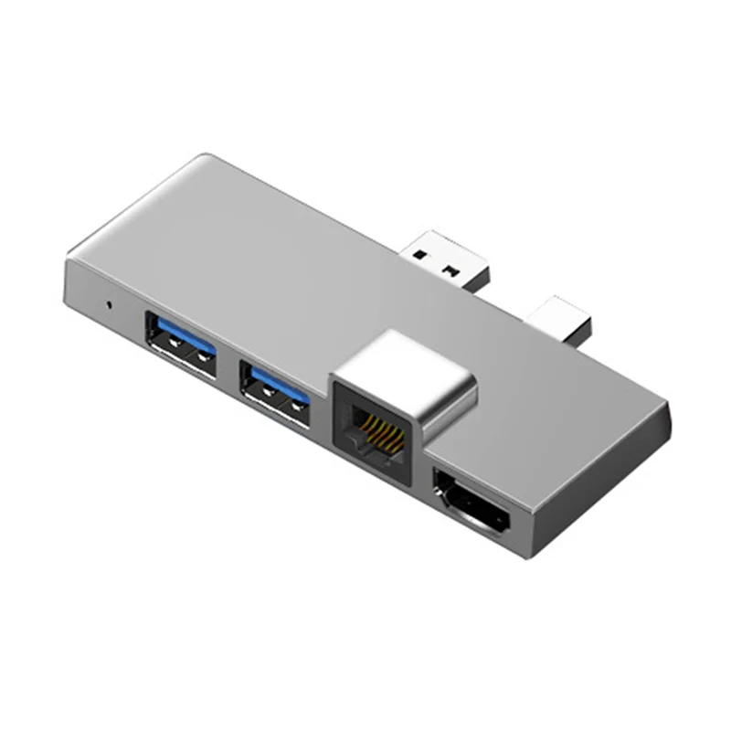 

Док-станция для Surface Pro 4 5 6, док-станция с 4K HDMI-совместимым кардридером TF, гигабитным Ethernet 2 USB 3,1 Gen 1 порт A