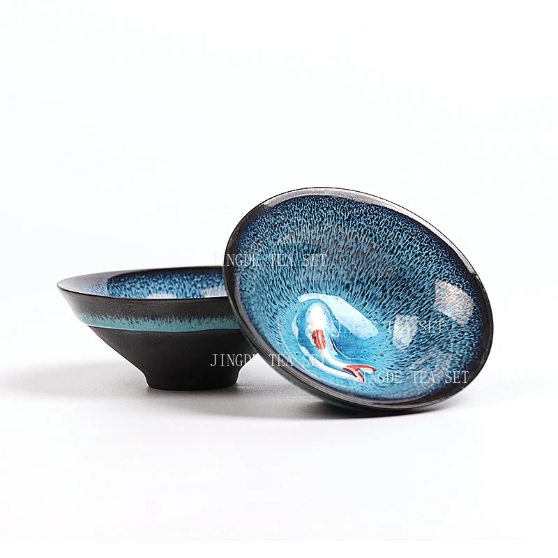 Kiln Transformed Tea Cup Household Ceramic Hat Cup Brushed Glaze Chinese Kung Fu Tea Set Drinking Utensils Tea Cups