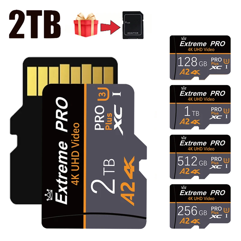 100% Originale 2Tb 30 Mb/S A2 Scheda Di Memoria Fotocamera Sd Card 128Gb 256Gb 512Gb Micro Card Classe 10 Flashcard 1Tb Micro Tf/Sd Card