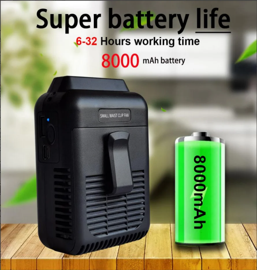 Portable waist clip fan USB neck hanging mini fan outdoor sports air conditioning refrigeration with power bank function handheld fan neck fan