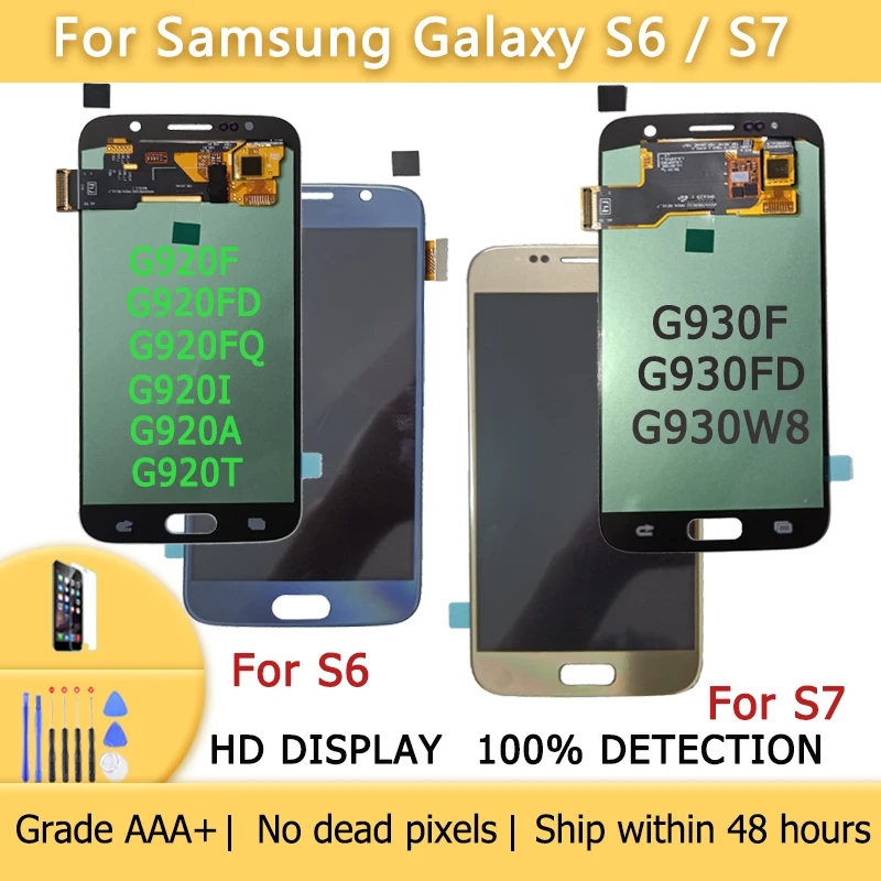 Дисплей AMOLED для Samsung Galaxy S6 S7 SM-G920 сенсорный ЖК-экран цифровая сборка черный