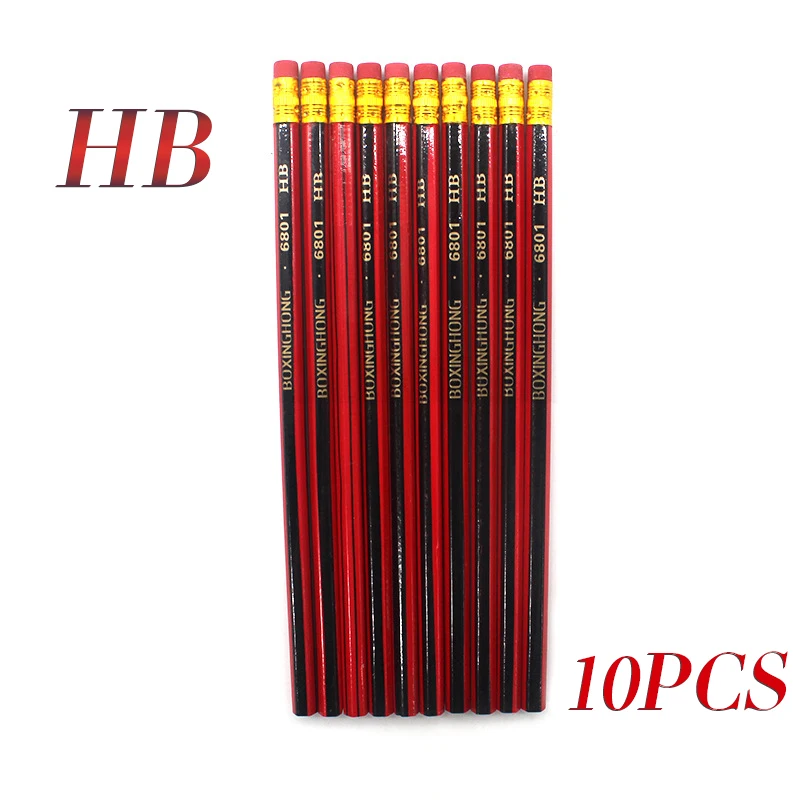 10 pz/lotto Matita Per Schizzi HB Grafiti In Legno Con Gomma Per Bambini Disegno Scrittura Materiale Scolastico di Cancelleria