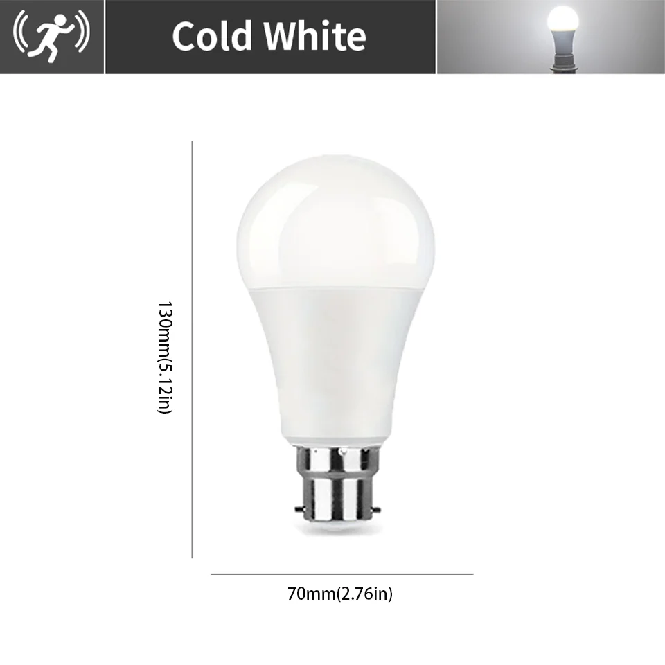 ตัวเลือกสินค้า หลอดไฟ LED ตรวจจับการเคลื่อนไหว 6-20W 220V ห้องนอน สวน บ้าน