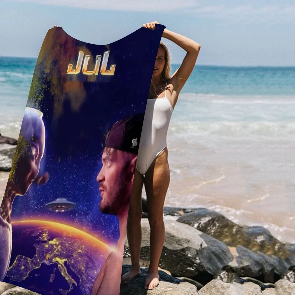 Rapper JuL Music Album Cover L-LOL Printed Beach Towel Mountain Climbing Yoga Beach Swimming Running Absorbent Soft Towel