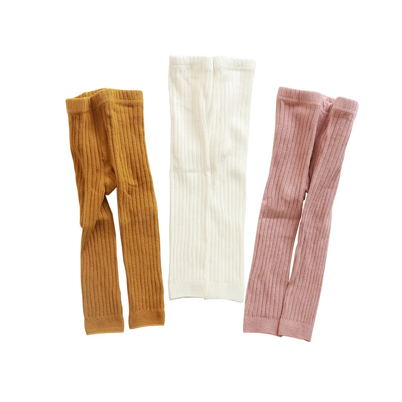 Summer Baby Boys Girls Pants Newborn Girl Leggings Tights Solid Cotton Stretch Kids Children Knitting Trousers for 0-6 Years
