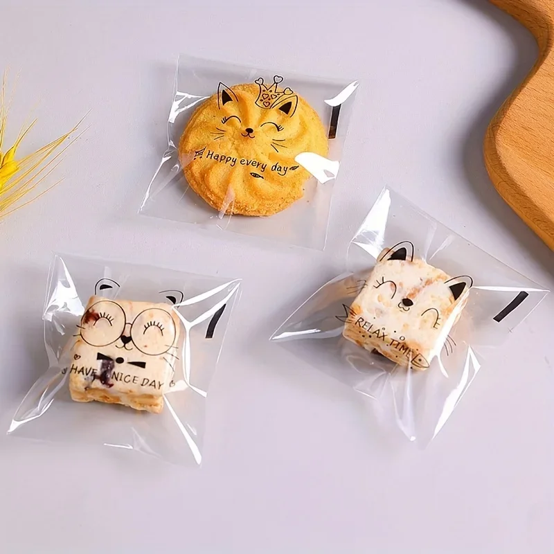 100PCS Transparent Self-adhesive Candy Gift Bags