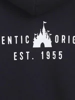 Disneyland Castle Sweatshirt Anniversary Mickey Mouse Letter Print Embroidery Unisex Couple Women Zip Pocket Hooded Jumper Tops 2