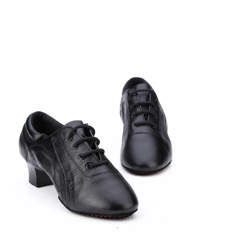 Leather Sports Shoes Perform Latin Shoes Man Soft Bottom Female Two Soles Ballroom Dancing Shoes Children Adult Ventilation