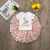 1 / 2 Year Baby Girl Clothes Birthday Party Tutu Dress Set Newborn Baby Girls Birthday Outfits Toddler Infant Girls Costume 6
