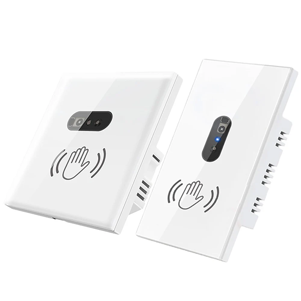 Smart Wall Light Switch Infrared Sensor Glass Screen Panel Zero Line Fire EU UK US 220V 10A Power Supply No Touch Lamp Switches |