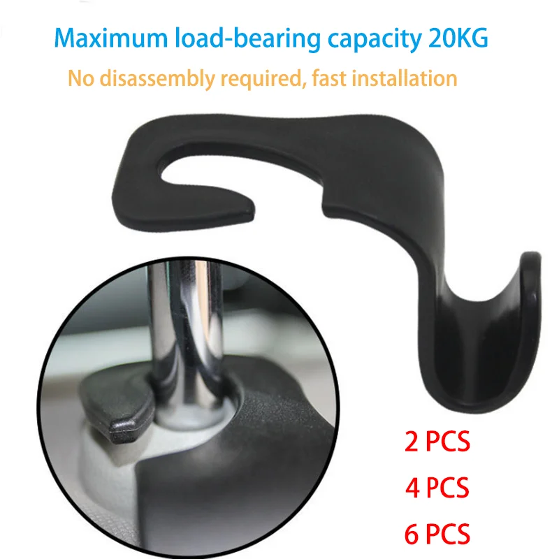

2/4/6Pcs Hooks for Bags Car Clips Front Seat Headrest Organizer Holder Auto Fastener Hangers Car Storage Interior Accessories