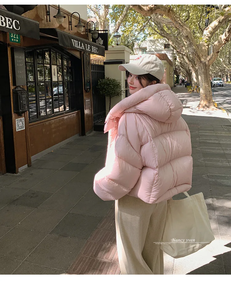 Warm Hooded High Quality Women Down Jacket Overcoat 2025 New Fashion Winter White Duck Down Thicken Short Women Down Jacket H213