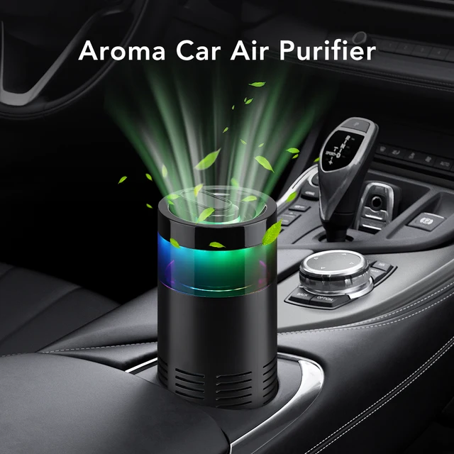 Mini purificateur d'air pour voiture, élimine les odeurs d'animaux de compagnie/fumée, ioniseur, bâton d'arôme, désodorisant à ions négatifs, lumière ambiante 1