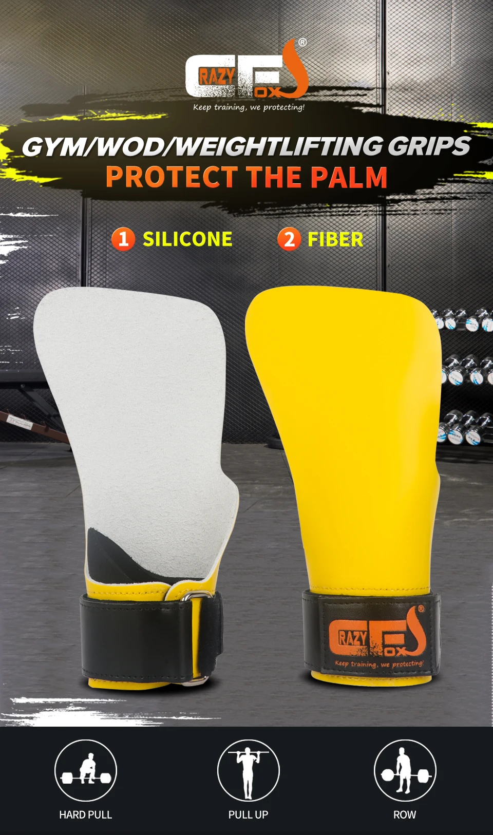 Description Picture 2 of itemWeight Lifting Grips Heavy Duty Straps Alternative Power Lifting Hooks for Deadlifts Neoprene Padded Wrist Support Calleras