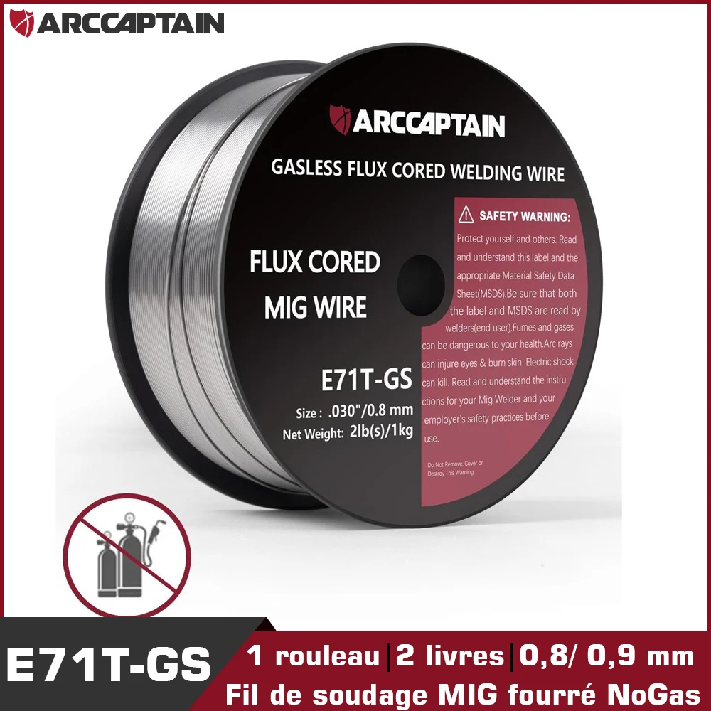 Fil De Soudure MIG Sans Gaz Cœur Fluxé - Diamètre 0.8mm - Rouleau De 0.9kg/1kg - Neuf