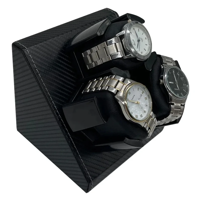 Watch Winder Watch Winder for Automatic Watches Automatic Winder for 3 Watches 2 Rotation Modes PU Clock Storage Case Memory Cotton