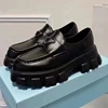 2025 English Style Original Thick Bottom 5cm Height Increasing Loafers Shoes for Men Genuine Leather Shiny Leather Casual Shoes 1