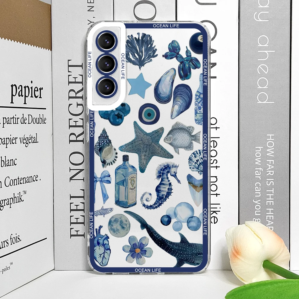 Pink Summer Ocean Turtle & Dolphin Print Clear Phone Case - Soft Protective Cover