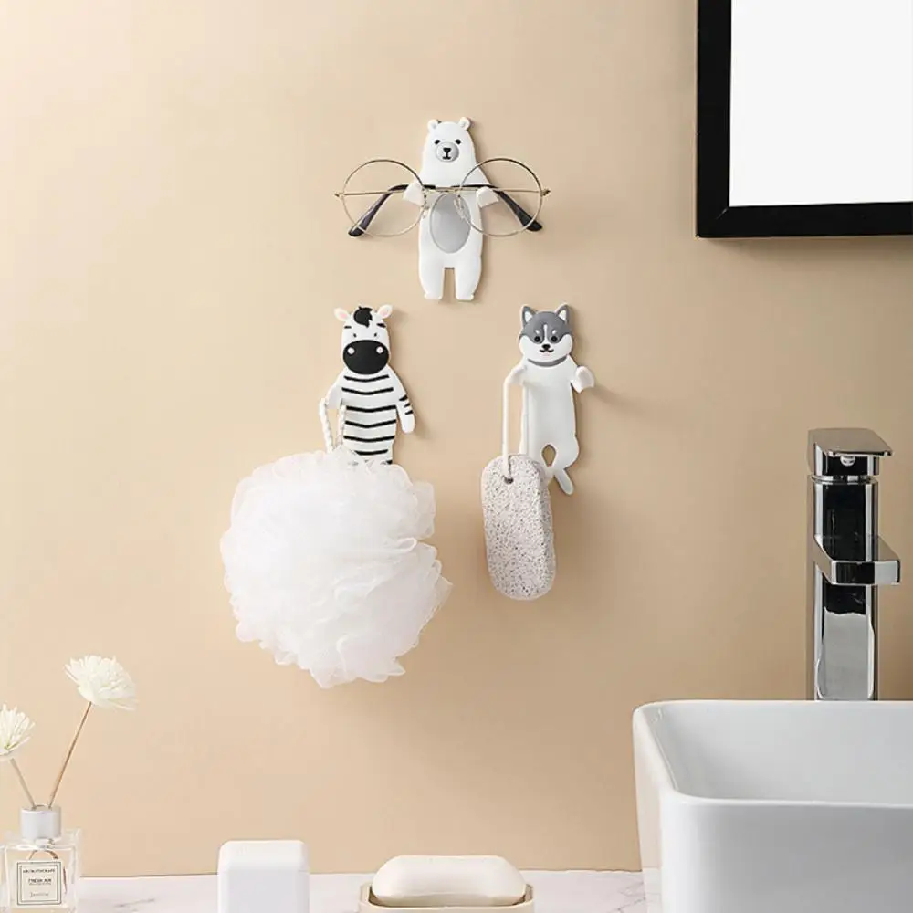 Cute Animal-Shaped Reusable Hook Fun Decorative Wall Hook Reusable  Waterproof Key Racks For Bathroom Bedroom Nursery Kitchen - AliExpress