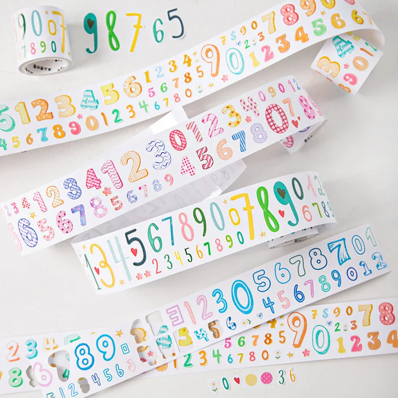 1pcs/1lot 장 접착 테이프 패턴 번호 스크랩북킹 DIY 종이 스크랩북킹 스티커